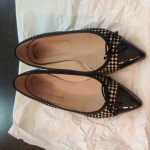 Pretty Ballerinas Suede Patterned Flats - Size 37.5 - Used